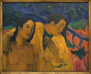 Uçuş (Tahit idili). Paul Gauguin (1848-1903), Tuval Üzerine Yağlıboya Tablo by Paul Cézanne