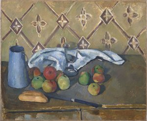 Meyve, Peçete ve Süt Sürahisi by Paul Cézanne