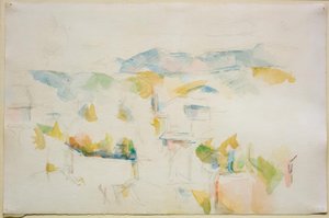Aix-en-Provence çevresindeki dağlık manzara by Paul Cézanne