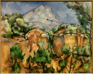 La montagne Sainte Victoire Tablo Paul Cezanne (1839-1906) 1897 Güneş. 0,54 x 0,81 m. Baltimore. Sanat Müzesi - Bibemus Ocağından Görülen Mont Sainte-Victoire. Paul Cezanne (1839-1906), c. 1897. 0,54 x 0,81 m. Baltimore Sanat Müzesi, B by Paul Cézanne