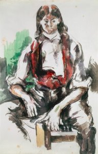 Kırmızı yelekli çocuk by Paul Cézanne