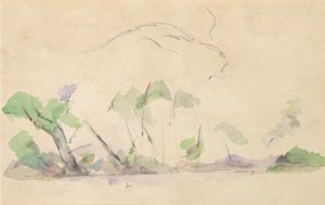 Mont Sainte-Victoire (kağıt üzerinde wc) by Paul Cézanne