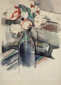 Şişedeki güller by Paul Cézanne