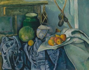 Zencefil Kavanozu ve Patlıcanlı Natürmort, 1893-94. by Paul Cézanne