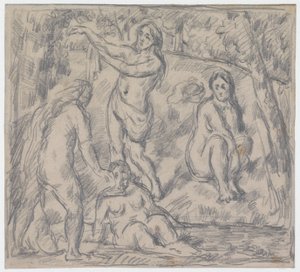 Banyo Yapan Dört Kadın Çalışması by Paul Cézanne