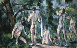 Banyo yapanların incelenmesi, 1890 by Paul Cézanne