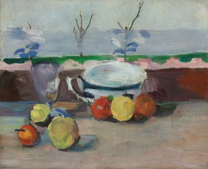 Fincan, bardak ve meyve, III, c.1877 (tuval üzerine yağlı boya) by Paul Cézanne