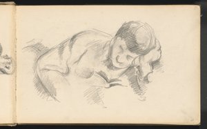 Dirseğine Dayanan Ressamın Oğlu, c. 1887. by Paul Cézanne