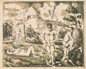 Yıkananlar. by Paul Cézanne