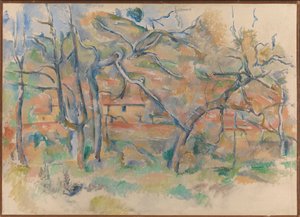 Ağaçlar ve ev, Provence by Paul Cézanne