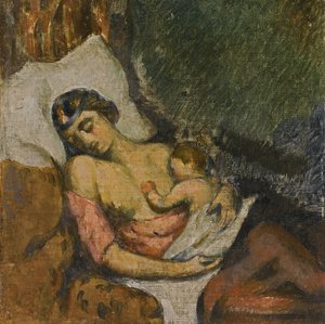 Çocuğunu emziren kadın, yaklaşık 1872 by Paul Cézanne