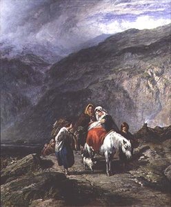 Çingene ailesi bir dağ yolunda by Paul Falconer (attr. to) Poole