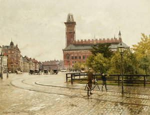 Raadhuspladsen, Kopenhag, 1893 by Paul Fischer