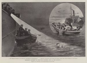 Holbein'in Kanal'da yüzmeye teşebbüsü, 31 Temmuz ve 1 Ağustos by Paul Frenzeny