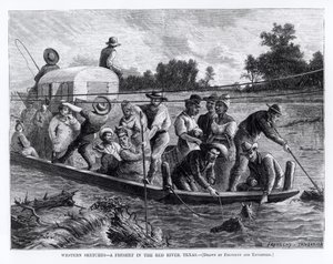 Western Sketches, a Freshet in the Red River, Teksas, 