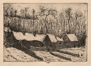 Altı Gravür: Thatched Fırın, Auvers, 1895.