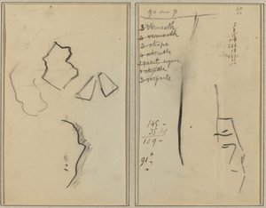 Bir Profil ve Dört Şekil; Bir Adamın Kafasının Kroki [rekto] by Paul Gauguin