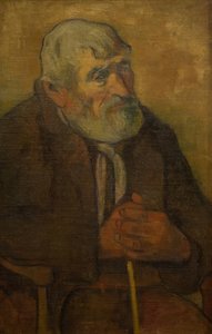 Bir sopa ile yaşlı adam by Paul Gauguin