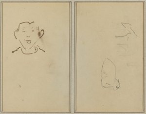 Çocuğun Yüzü; İki Koyun [verso] by Paul Gauguin
