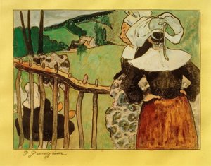 Bariyerdeki Bretonlar by Paul Gauguin