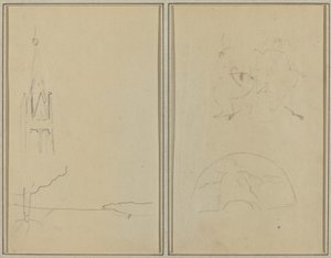 Kilise Kulesi; Bir Taraftar Kroki [rekto] by Paul Gauguin