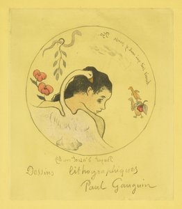 Çin Plakası Tasarımı, 1889 by Paul Gauguin