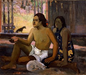 Çalışmıyor Çalışmıyor. Bir Odada Tahitililer, 1896. by Paul Gauguin