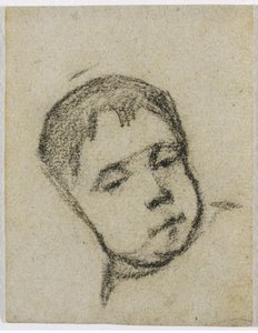 Çocukken Emil Gauguin, Yastığın Üzerinde Baş by Paul Gauguin