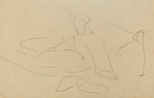 Yerde Oturan Şekil [rekto] by Paul Gauguin