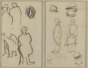 Figür Çalışmaları; Askerlerin Çalışmaları [verso] by Paul Gauguin