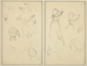 kazlar; Boneli Kızlar, Kazlar [rekto] by Paul Gauguin