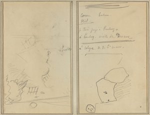 Maymun Başkanı; Şişe ve İçecek Envanteri [verso] by Paul Gauguin