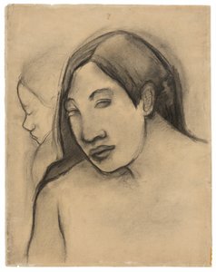 Tahiti Kadın Başkanları, Önden ve Profil Görünümleri by Paul Gauguin