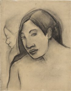 Tahiti Kadın Başkanları, Önden ve Profil Görünümleri, 1891-93 by Paul Gauguin