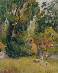 Ağaçların Altındaki Kulübeler by Paul Gauguin