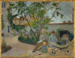 Jardin à Vaugirard veya Bahçedeki Ressamın Ailesi by Paul Gauguin