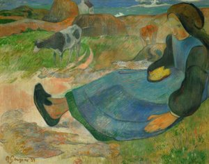İnek Bekçisi veya Genç Breton by Paul Gauguin