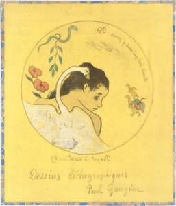 Bir Tabak için Leda Tasarımı: Kötü Düşünenler Yazık Honi Soit Qui Mal y Pense..., 1889. by Paul Gauguin