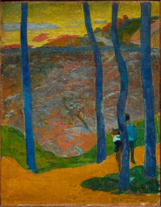 Mavi Ağaçlar. Geçeceksin güzelim. Mavi ağaçlar. Sıran Gelecek Güzelim!, 1888. by Paul Gauguin