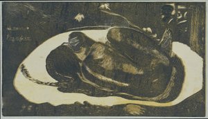 Ölülerin hayaletlerinden korkan yalancı kız Ölülerin hayaletleri tarafından görüntülendi Mauao tupapau (nesne üzerindeki başlık) by Paul Gauguin