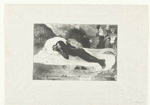 Yatan kız ve ölülerin hayaletleri Ölülerin hayaletleri tarafından görüntülendi Manao tupapau (nesne üzerindeki başlık) by Paul Gauguin