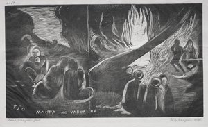 Nuh, Şeytan Konuşuyor Mahna Kötü Ruh Yok, 1893-94. by Paul Gauguin
