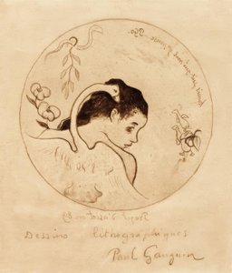 Bir tabak için proje - Leda ve kuğu by Paul Gauguin
