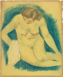 Oturmuş çıplak yukarıdan görüldü by Paul Gauguin