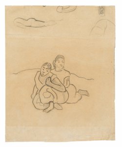 Oturan Tahiti Kadınları (Nafea faa ipoipo [Ne Zaman Evleneceksin?] tablosuyla ilgili) ve Diğer Eskizler by Paul Gauguin