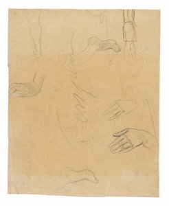 Figür, El ve Ayak Eskizleri (Aha oe feii? [Ne! Kıskanç mısın?] tablosuyla ilgili) by Paul Gauguin