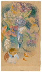 Kedi ile Natürmort by Paul Gauguin