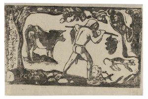 Tahiti Taşıyan Muz, Geç Ahşap Blok Baskılar Süitinden by Paul Gauguin