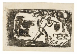 Tahiti Taşıyan Muz, Geç Ahşap Blok Baskılar Süitinden by Paul Gauguin