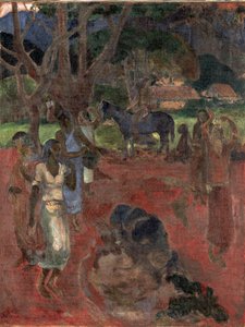 Dokuz Figürlü Tahiti Manzarası. by Paul Gauguin